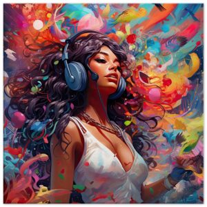 Music in Color Art Canvas Print - 60x60 cm / 24x24″, Slim