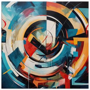 Abstract Colorful Painted Blue Canvas Print - 60x60 cm / 24x24″, Slim