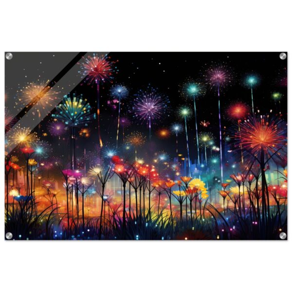 Fireworks and Flowers of Light and Color - Art Acrylic Print