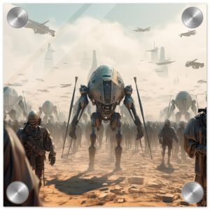 Future War Sci-Fi Acrylic Print - 20x20 cm / 8x8″