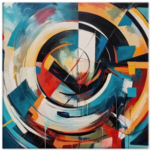 Abstract Colorful Painted Blue Canvas Print - 40x40 cm / 16x16″, Thick