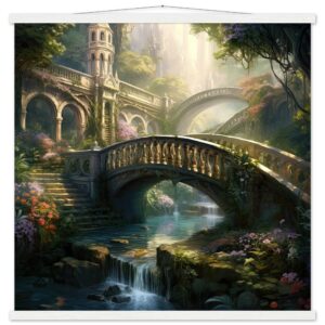 Bridge to the Kingdom of Paradise Art Print with Hanger - 70x70 cm / 28x28″, White wall hanger