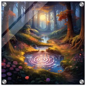 Mesmerizing Forest Whirlpool Acrylic Print - 40x40 cm / 16x16″