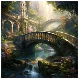Bridge to the Kingdom of Paradise Art Poster - 25x25 cm / 10x10″
