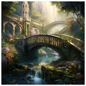 Bridge to the Kingdom of Paradise Art Poster - 70x70 cm / 28x28″