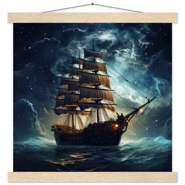 Fantastic Voyage Art Print with Hanger - 35x35 cm / 14x14″, Natural wood wall hanger