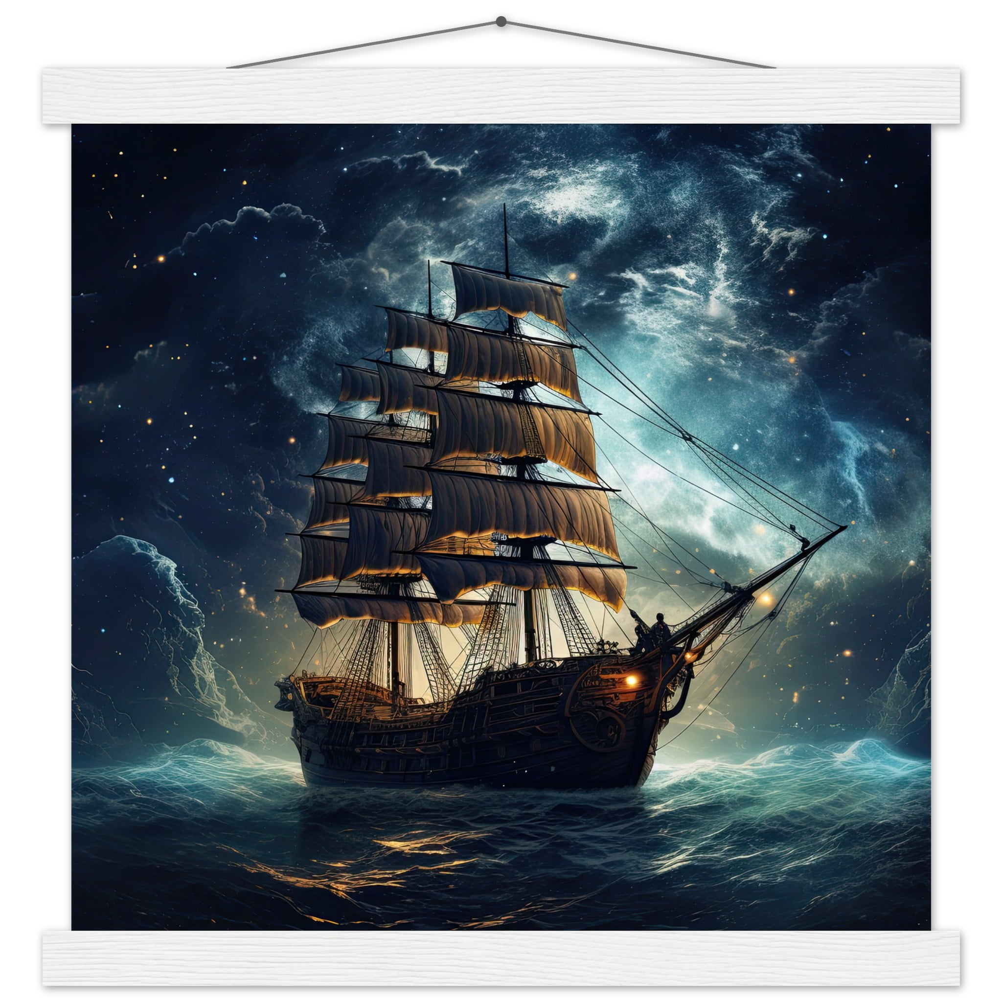 Fantastic Voyage Art Print with Hanger – 35×35 cm / 14×14″, White wall hanger