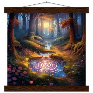 Mesmerizing Forest Whirlpool Art Print with Hanger