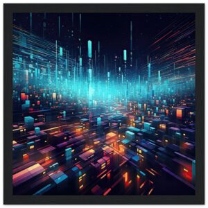 High Speed Data Abstract Framed Print