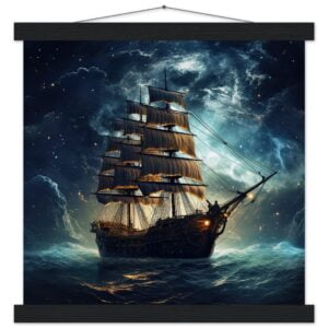 Fantastic Voyage Art Print with Hanger - 35x35 cm / 14x14″, Black wall hanger