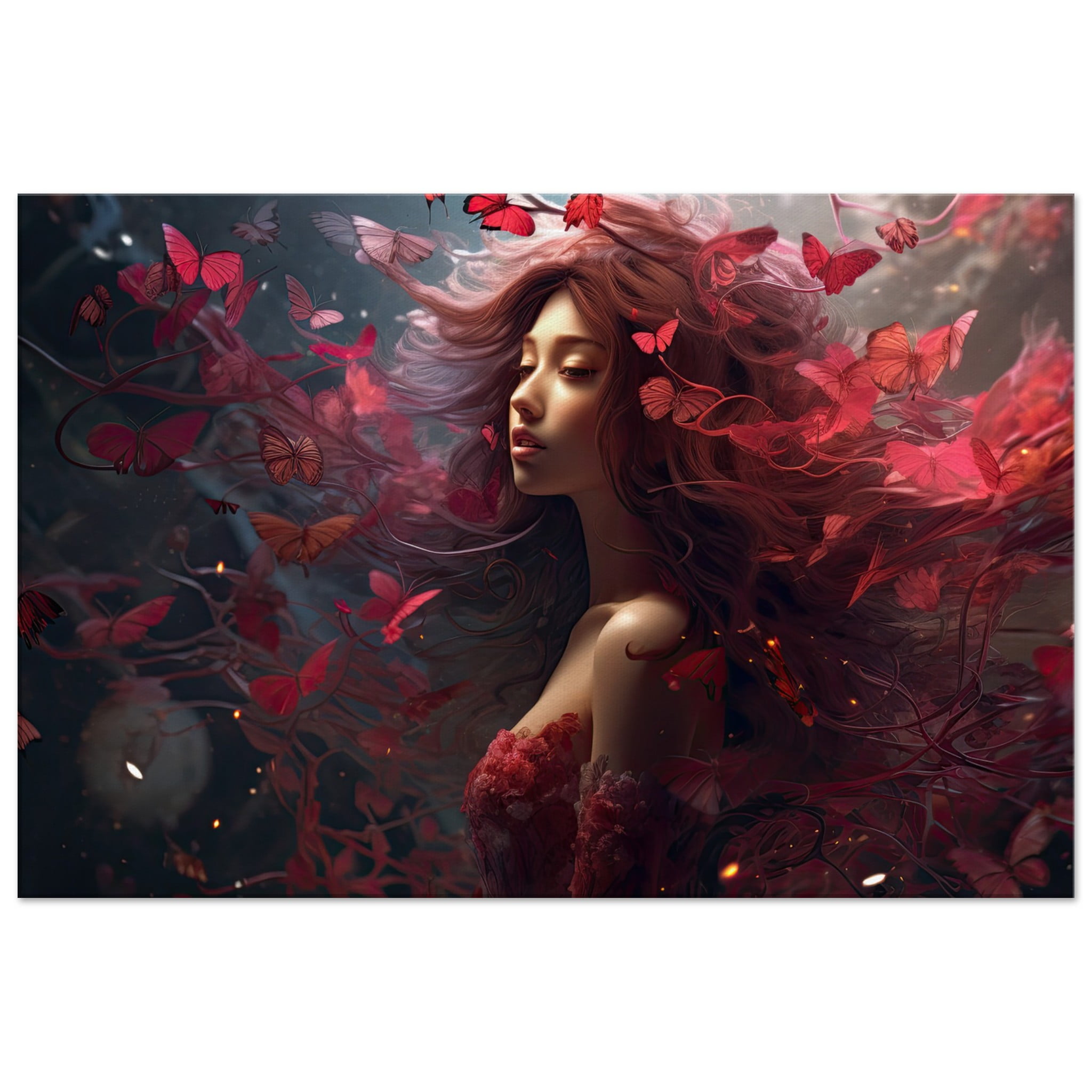 Crimson Reverie Beautiful Canvas Print – 60×90 cm / 24×36″, Slim