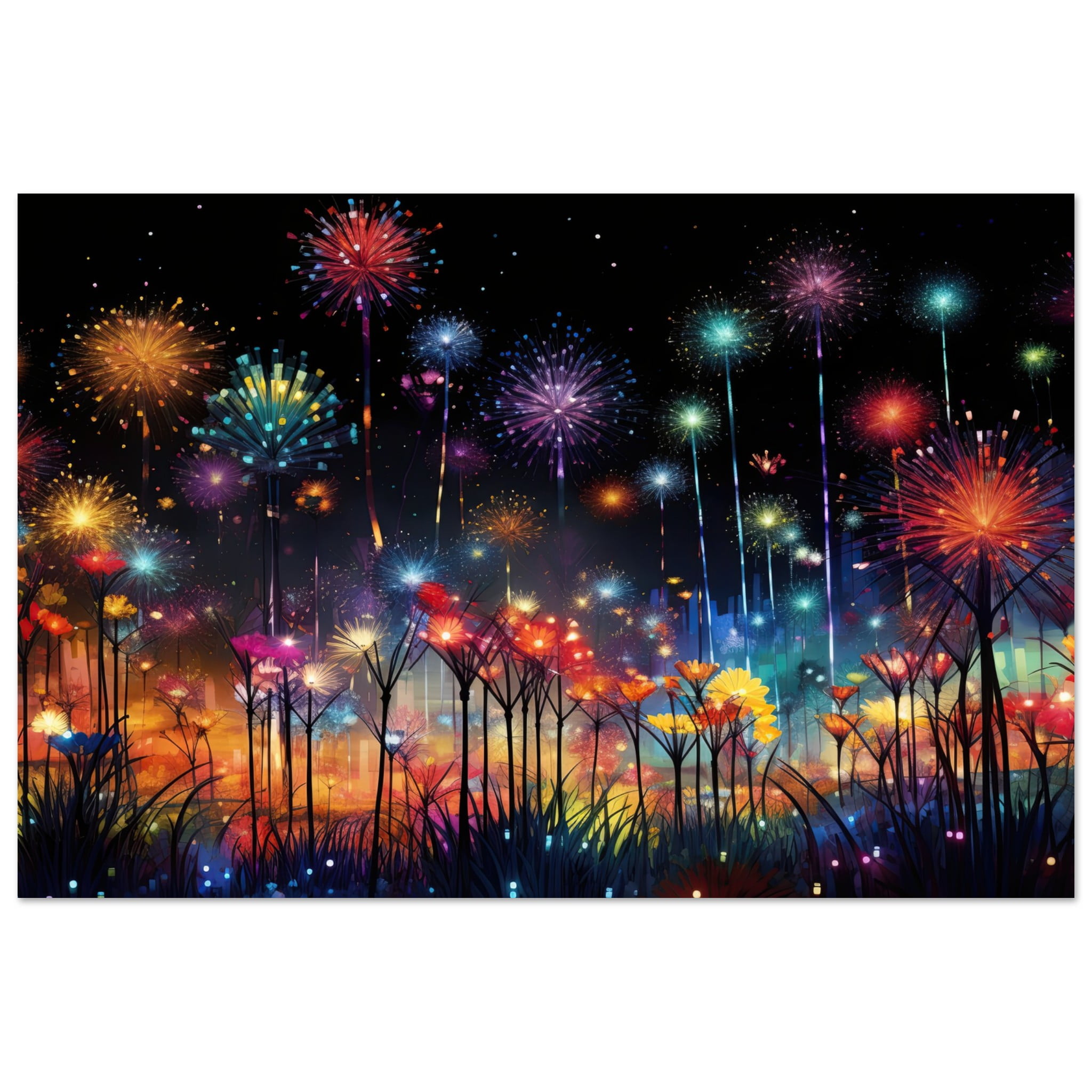 Fireworks and Flowers of Light and Color – Art Metal Print – 40×60 cm / 16×24″