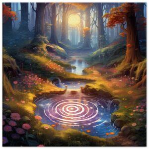 Mesmerizing Forest Whirlpool Canvas Print - 40x40 cm / 16x16″, Slim