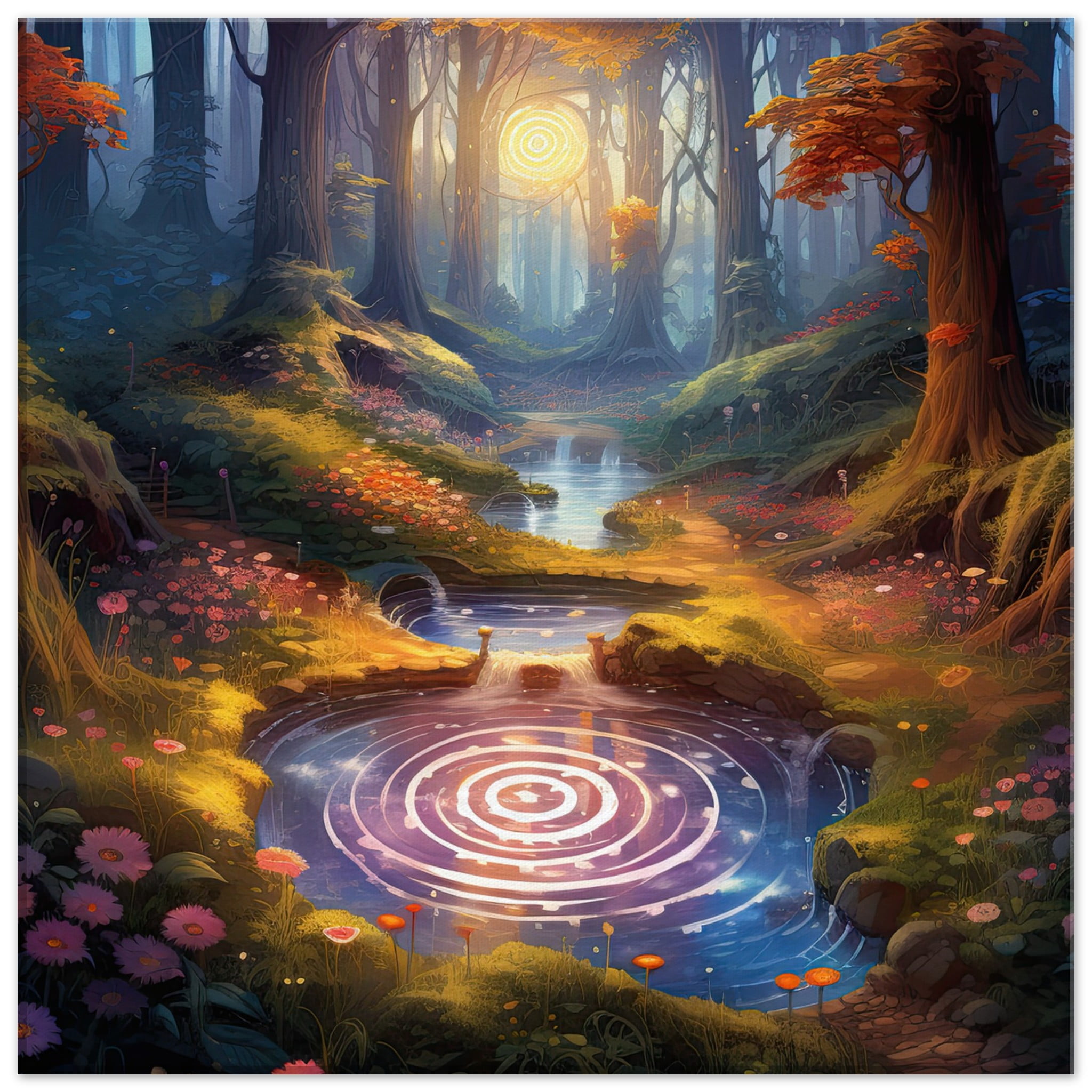 Mesmerizing Forest Whirlpool Canvas Print – 40×40 cm / 16×16″, Slim