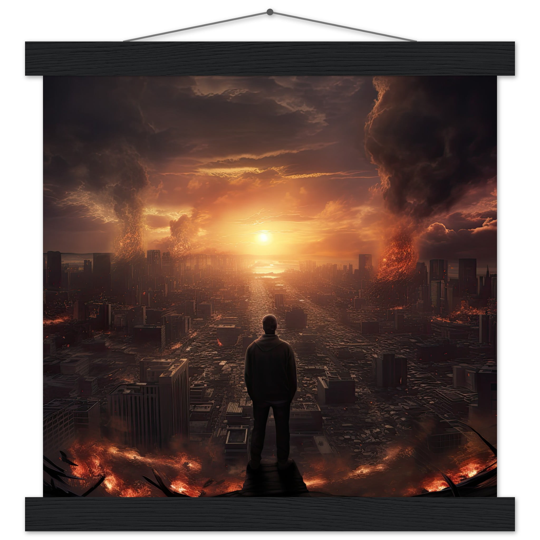 As The World Ends – Apocalypse Art Print with Hanger