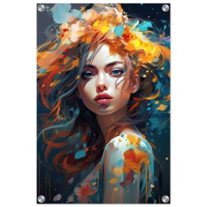Girl Painted in Color Art Acrylic Print - 40x60 cm / 16x24″