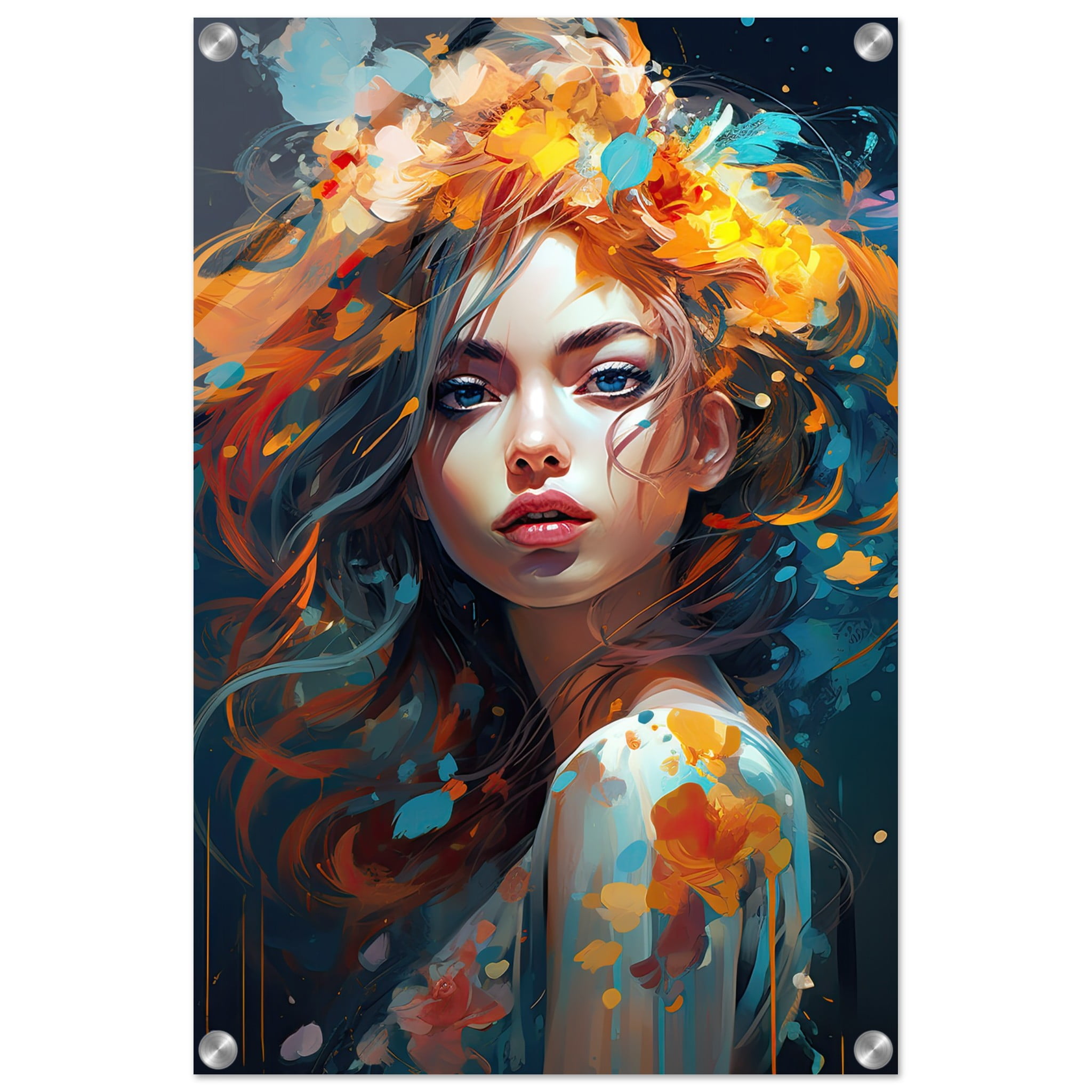 Girl Painted in Color Art Acrylic Print – 40×60 cm / 16×24″