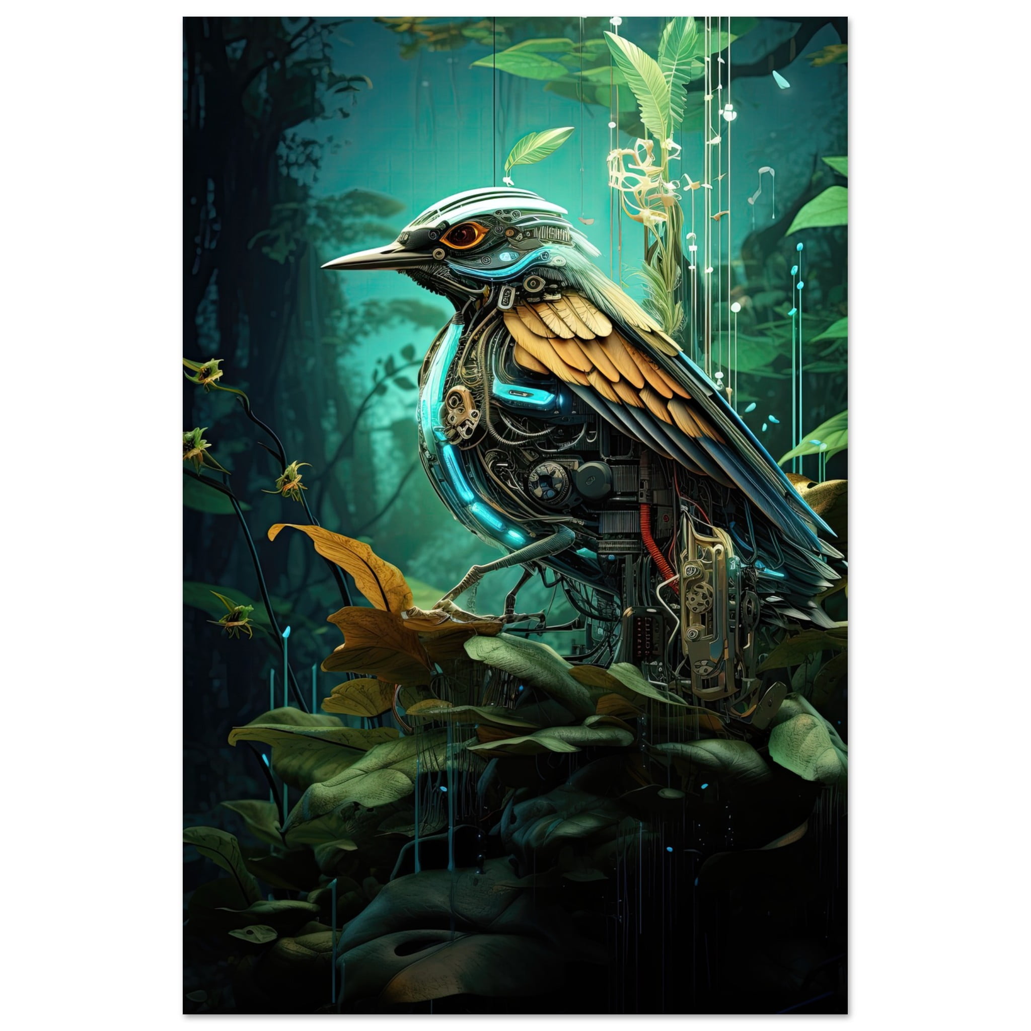 Robotic Bird – Nature – Art Poster – 30×45 cm / 12×18″