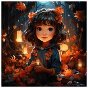Enchanted World - Girl - Art Poster - 50x50 cm / 20x20″