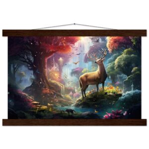 Incredible World - Art Print with Hanger - 30x45 cm / 12x18″, Dark wood wall hanger