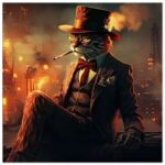 Gangster Cat Cool Canvas Print