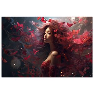Crimson Reverie Beautiful Metal Print - 50x75 cm / 20x30″
