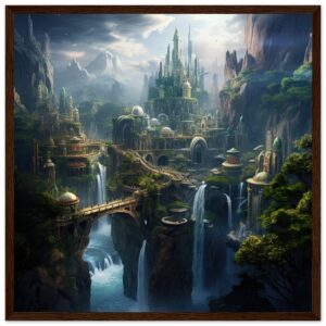 Elven Kingdom Fantasy Landscape Framed Print