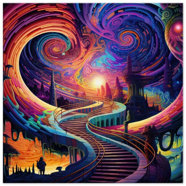 Trippy Colorful Adventure Canvas Print - 60x60 cm / 24x24″, Slim