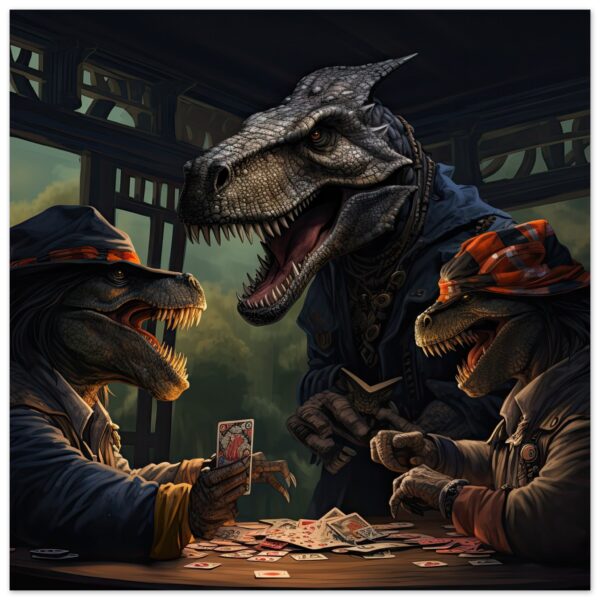 Tyrannosaurus Rex Poker Art Poster