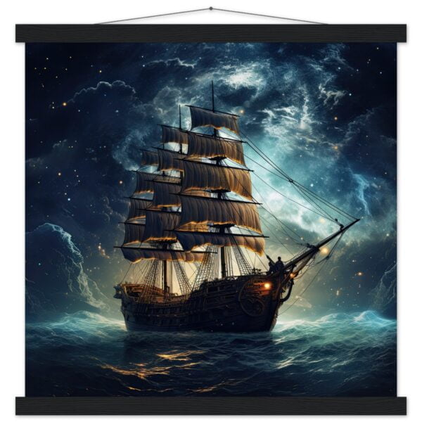 Fantastic Voyage Art Print with Hanger - 45x45 cm / 18x18″, Black wall hanger
