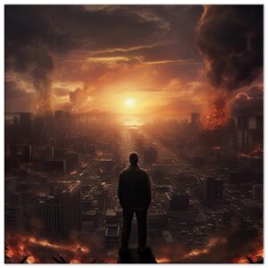 As The World Ends - Apocalypse Canvas Print - 60x60 cm / 24x24″, Slim