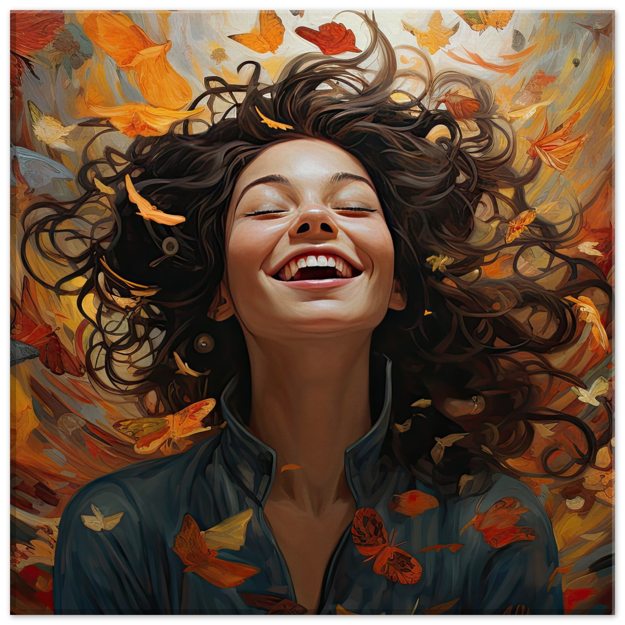Pure Happiness Art Canvas Print – 40×40 cm / 16×16″, Thick