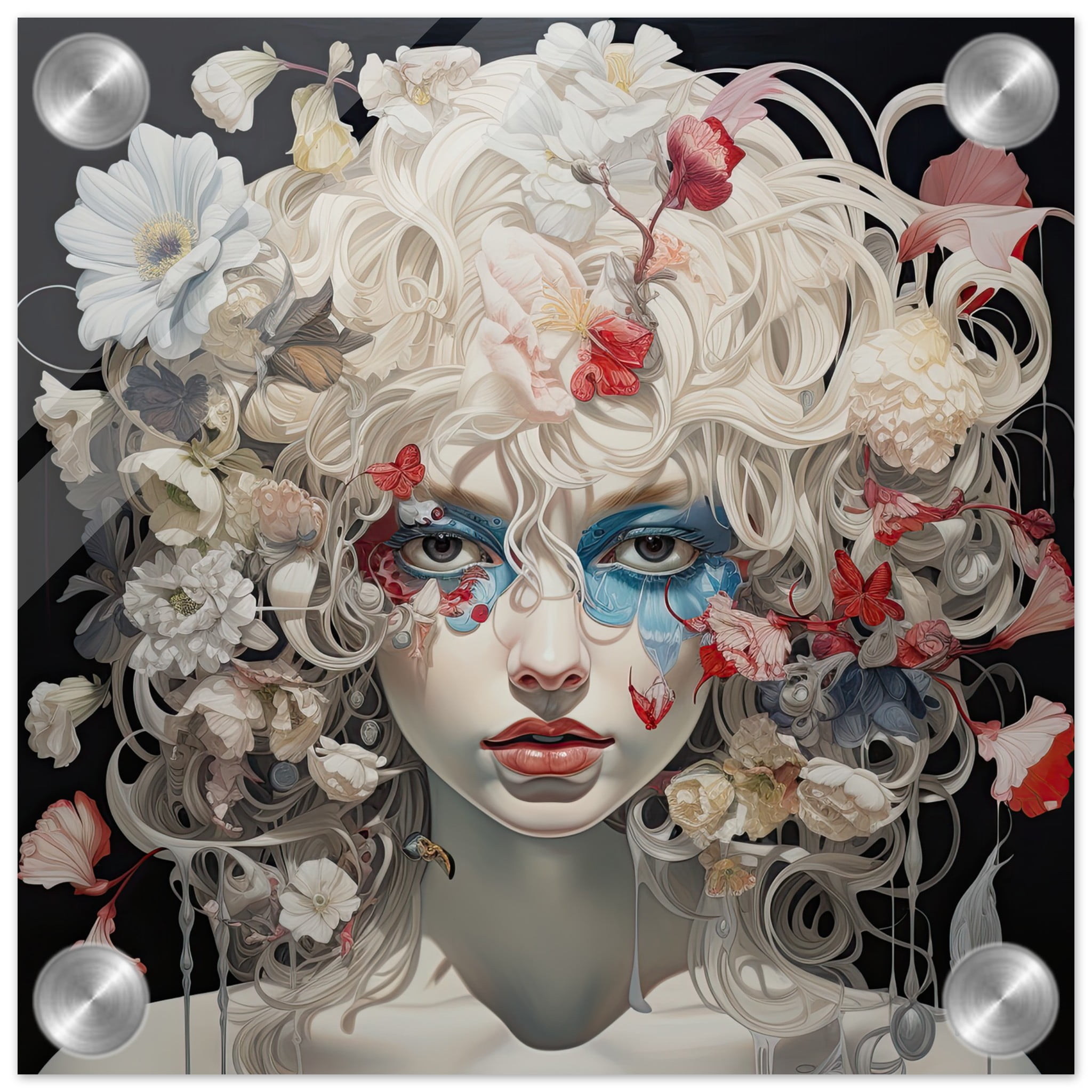 Flower Girl Art Acrylic Print – 20×20 cm / 8×8″