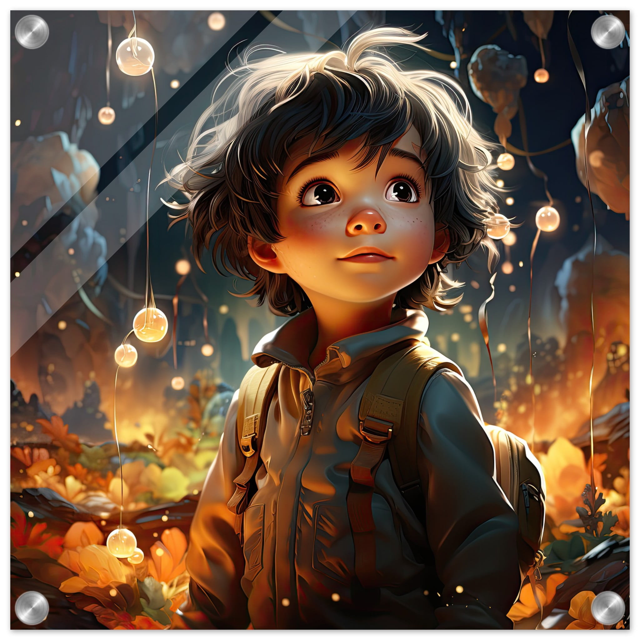 Enchanted World – Boy Adventurer – Acrylic Print – 40×40 cm / 16×16″