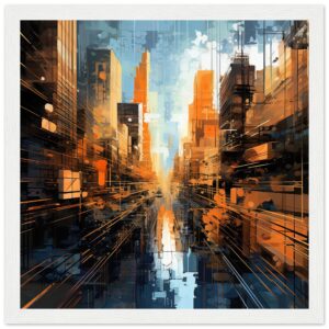 Abstract City Paint Splatter Framed Print