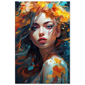 Girl Painted in Color Art Canvas Print - 40x60 cm / 16x24″, Slim