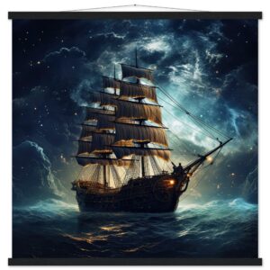 Fantastic Voyage Art Print with Hanger - 70x70 cm / 28x28″, Black wall hanger