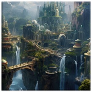 Elven Kingdom Canvas Print - 20x20 cm / 8x8″, Thick
