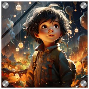 Enchanted World - Boy Adventurer - Acrylic Print - 30x30 cm / 12x12″