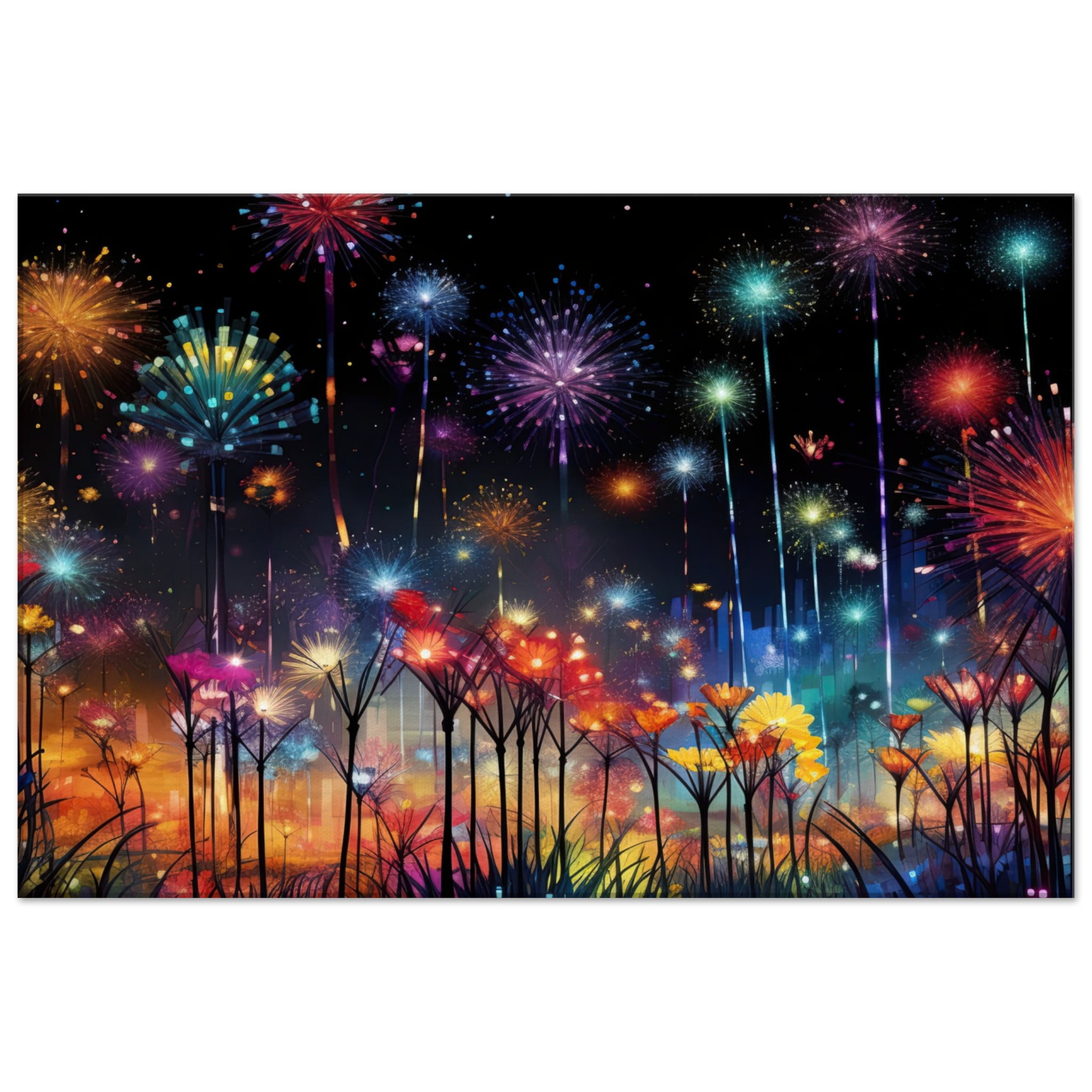 Fireworks and Flowers of Light and Color – Art Canvas Print – 50×75 cm / 20×30″, Thick