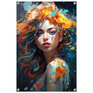 Girl Painted in Color Art Acrylic Print - 50x75 cm / 20x30″