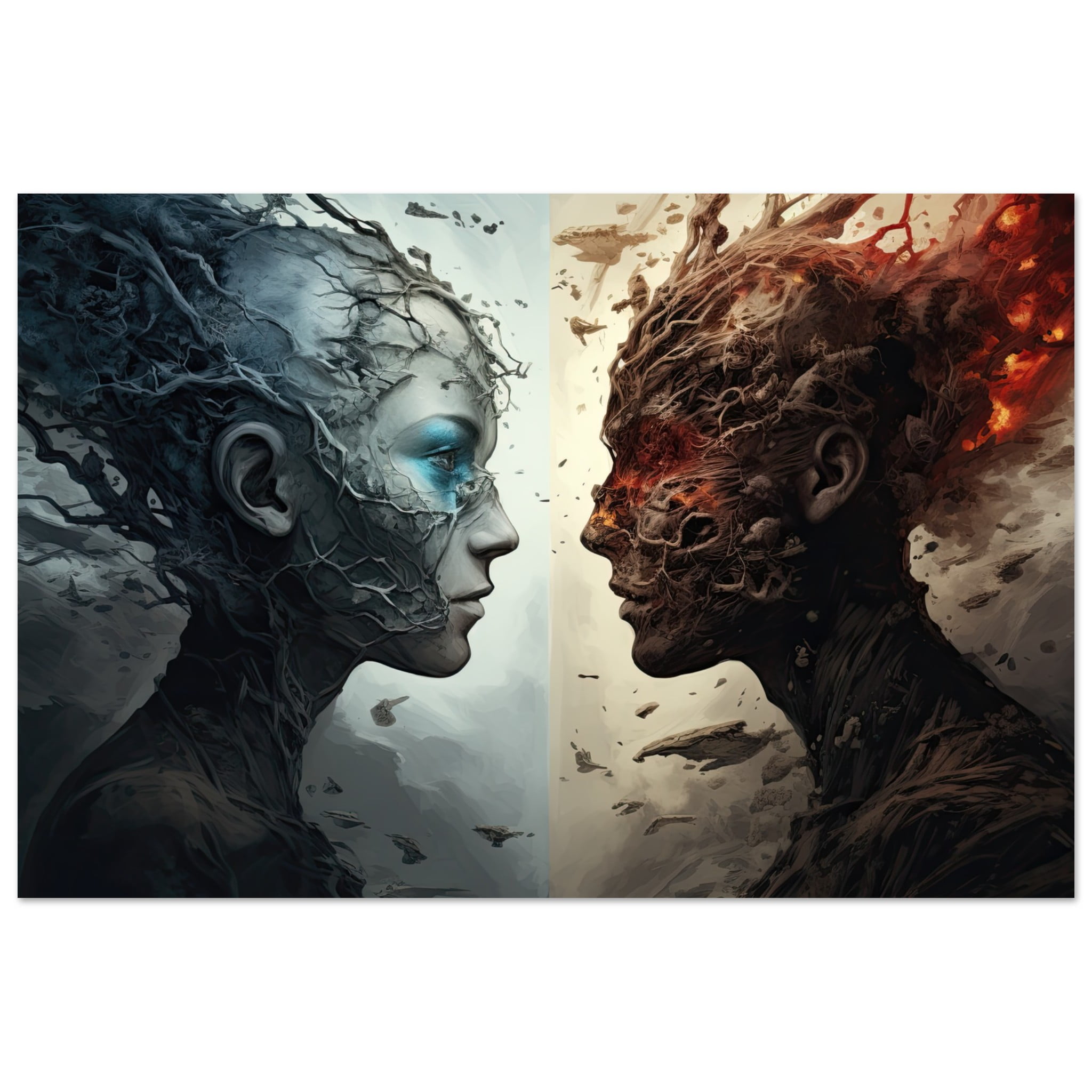 Duality of the Soul – Fire and Ice – Metal Print – 20×30 cm / 8×12″