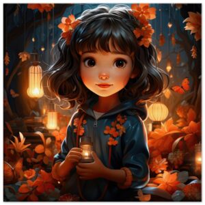 Enchanted World - Girl - Canvas Print - 60x60 cm / 24x24″, Thick