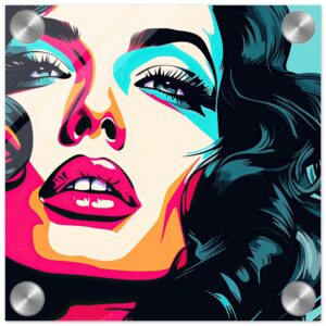Pop Art Chic Girl Acrylic Print - 20x20 cm / 8x8″