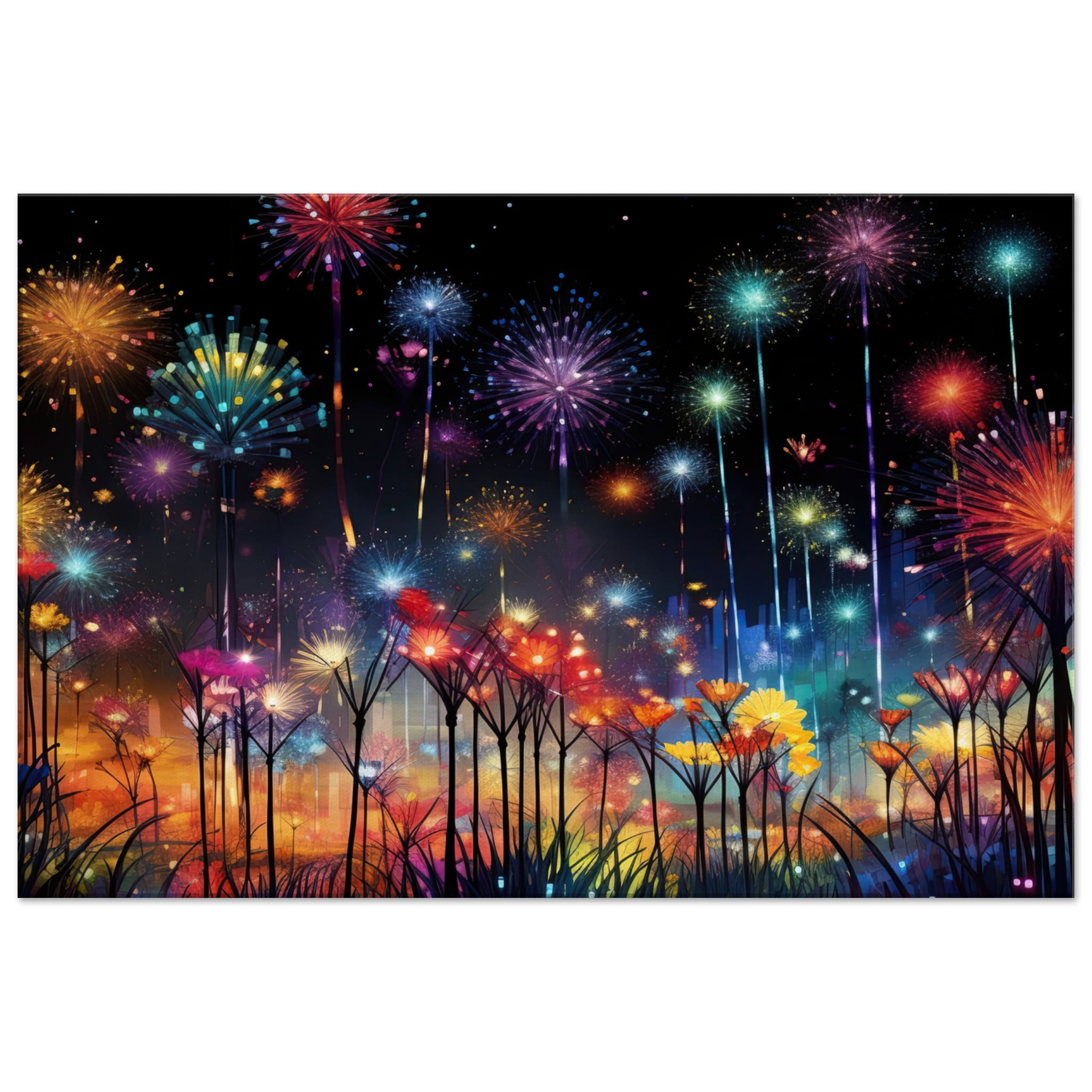 Fireworks and Flowers of Light and Color – Art Canvas Print – 60×90 cm / 24×36″, Thick