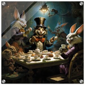 Mad Hatter's Tea Party Acrylic Print - 50x50 cm / 20x20″