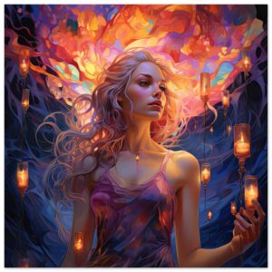 Lovely Lanterns and Colors Art Poster - 25x25 cm / 10x10″