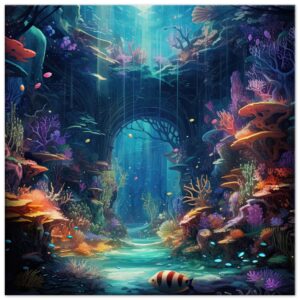 Underwater Paradise Ocean Canvas Print - 50x50 cm / 20x20″, Thick