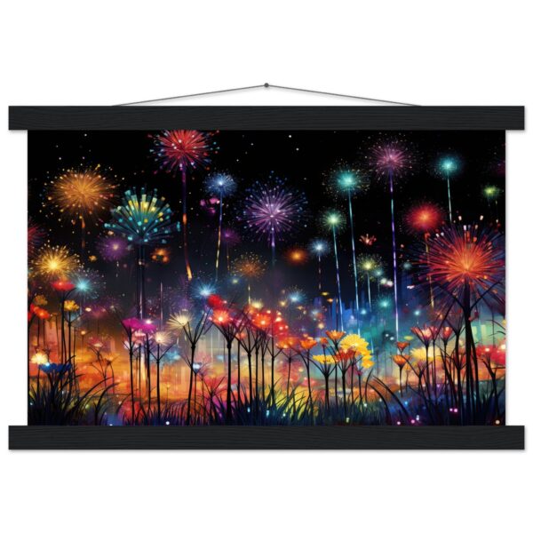 Fireworks and Flowers of Light and Color - Art Print with Hanger - 30x45 cm / 12x18″, Black wall hanger