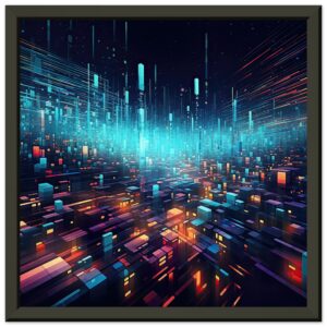 High Speed Data Abstract Framed Print